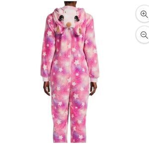one piece unicorn pajama Halloween adult large 12-14 pajama party dress up pink
